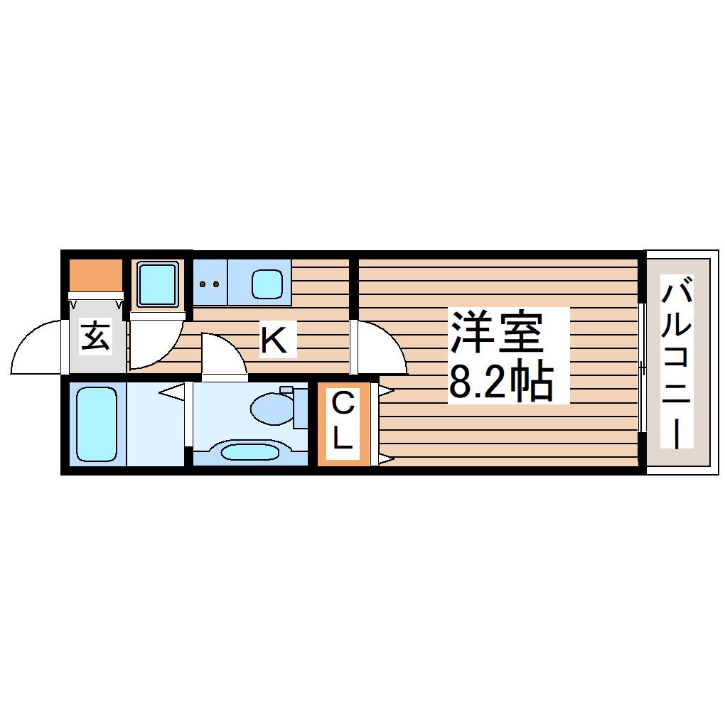コンフォートEXE新田ステーション(1K/2階)の間取り写真