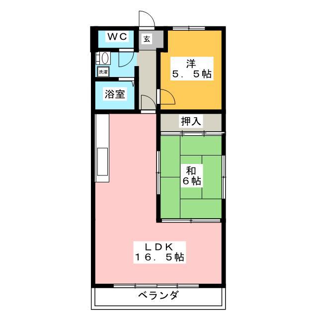 グランシード中町(2LDK/3階)の間取り写真