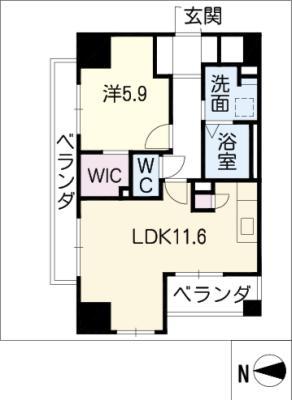 リヒトハイム城山(1LDK/4階)の間取り写真