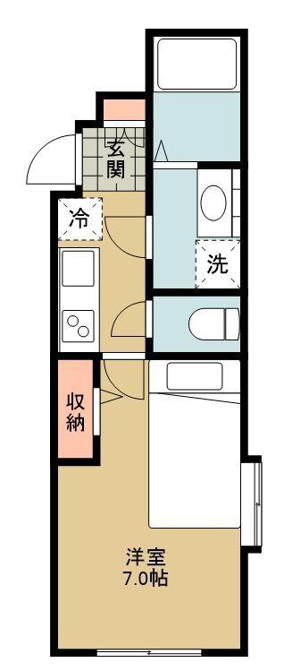 グランコート清瀬(1K/1階)の間取り写真