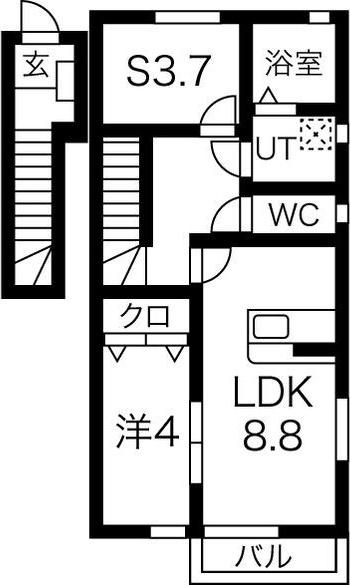 コスモス(1SLDK/2階)の間取り写真