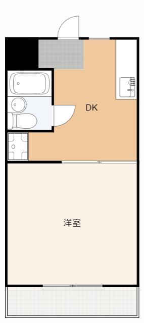 ハイツ天龍I(1DK/2階)の間取り写真
