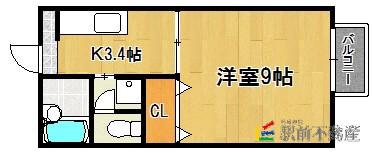 橘倶楽部 壱番館(1K/1階)の間取り写真
