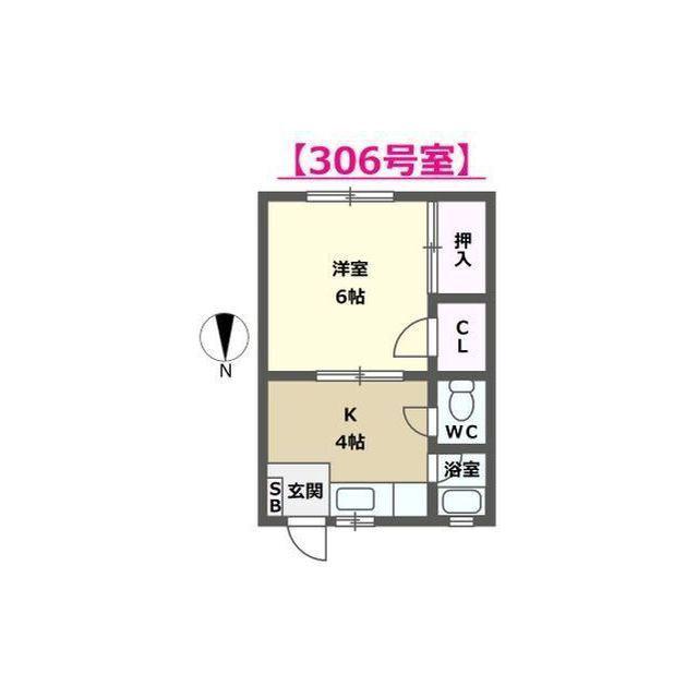 メゾン辻(1K/3階)の間取り写真