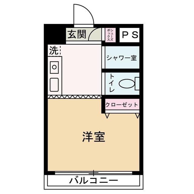 ハイネス鹿島田(1K/4階)の間取り写真