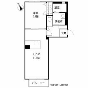 コンフォルト・MA棟(1LDK/2階)の間取り写真