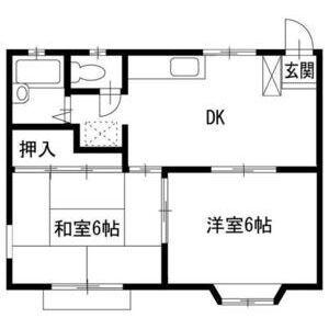 メゾン・ド・ダイモン A(2DK/1階)の間取り写真