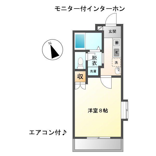 ブランシュール(1K/2階)の間取り写真