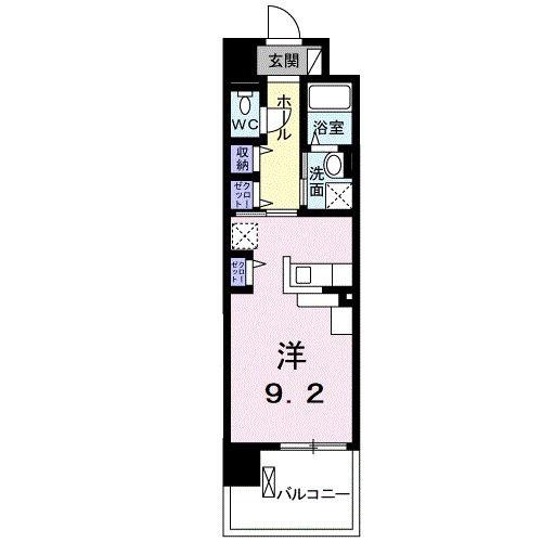 クレアトゥール(ワンルーム/3階)の間取り写真