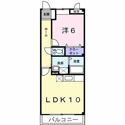 ヴィラージュ・コート(1LDK/1階)の間取り写真