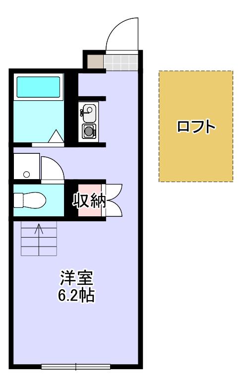 シーズインブルー(ワンルーム/2階)の間取り写真