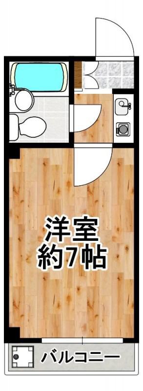 コーポ南津守(ワンルーム/1階)の間取り写真