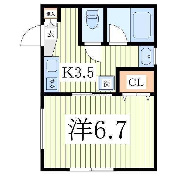 メゾンK(1K/1階)の間取り写真