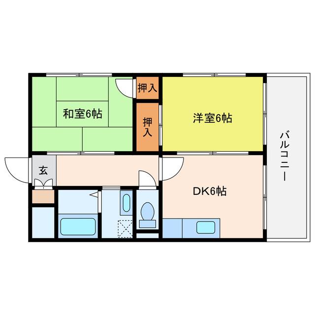 アトール(2DK/4階)の間取り写真