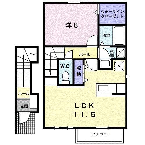 サウスコートIE(1LDK/2階)の間取り写真