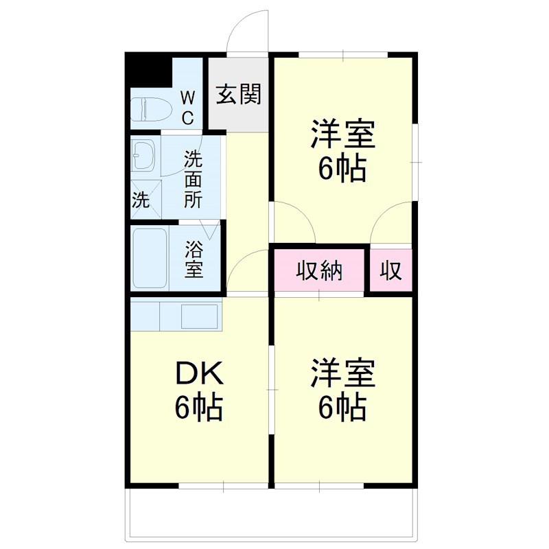 サンシャルム佐藤町(2DK/1階)の間取り写真