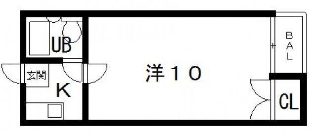ドーミトーリィ上田(1K/1階)の間取り写真
