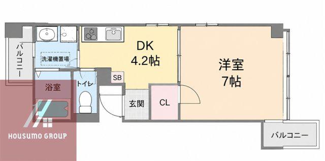 新和ルミエール(1DK/7階)の間取り写真