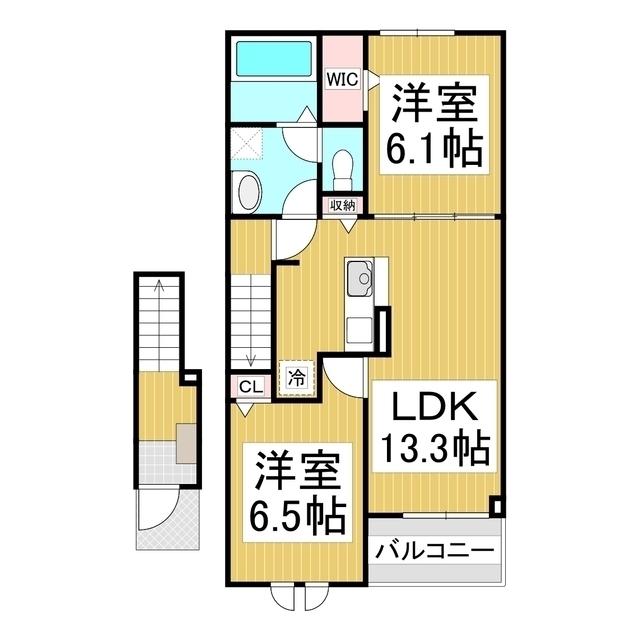 ルシエール(2LDK/2階)の間取り写真
