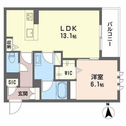 SHAMAISON REFINAR(1LDK/2階)の間取り写真