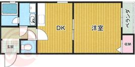 ベルメゾン大正(1DK/4階)の間取り写真