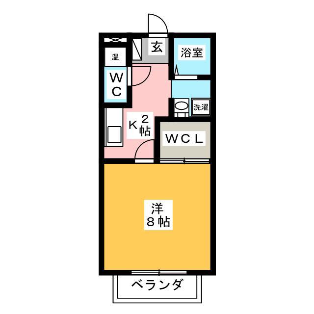 サン・F・P1 羽島(1K/1階)の間取り写真