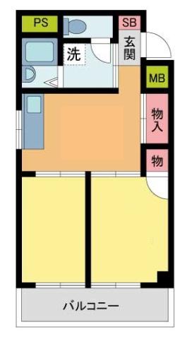 ハイコート甲子園(2DK/1階)の間取り写真