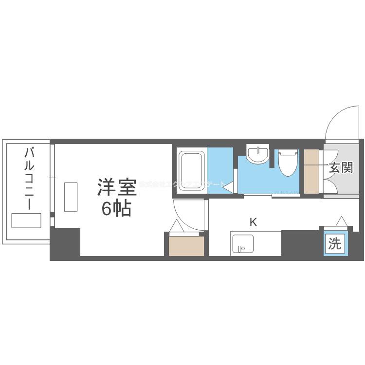 セオリー大阪フルール(1K/4階)の間取り写真