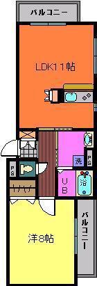 ベルフォーレ・フレックス(1LDK/2階)の間取り写真
