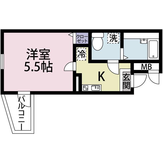 プリマヴェーラ北浦和(1K/3階)の間取り写真