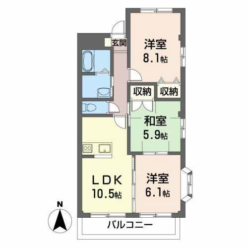 エトワール霞(3LDK/2階)の間取り写真
