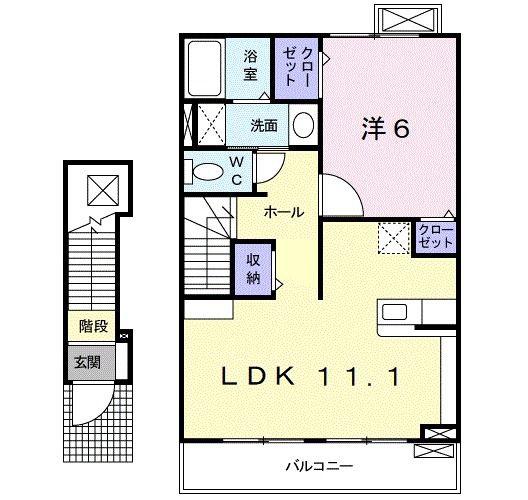 サンリット ヴィラ(1LDK/2階)の間取り写真