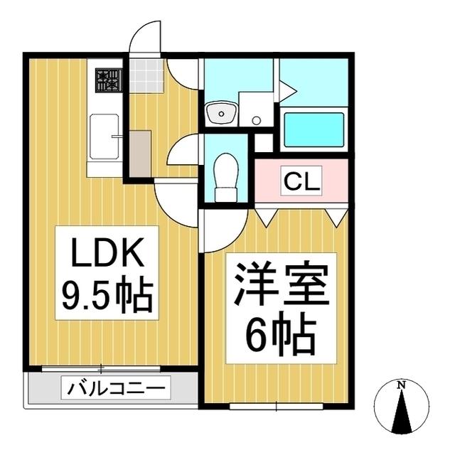 AQUA(1LDK/1階)の間取り写真