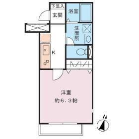 ラルジュ中野(1K/1階)の間取り写真