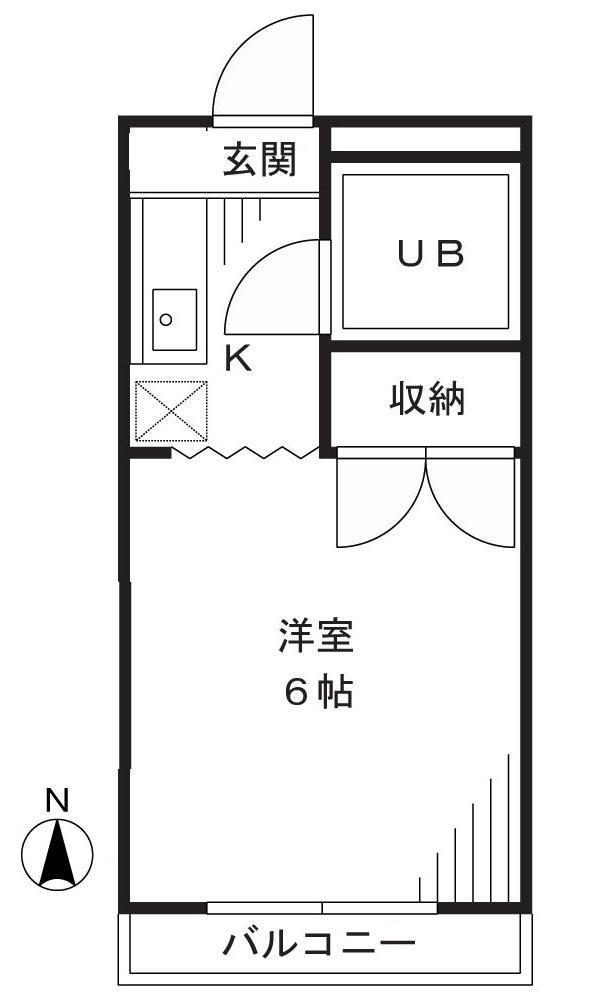 ボナール溝口(1K/2階)の間取り写真