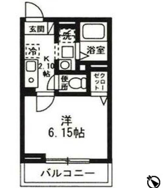 ヴェルテ塩焼(1K/2階)の間取り写真
