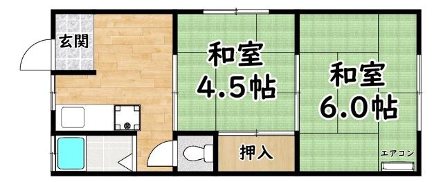 生和マンション(2DK/3階)の間取り写真