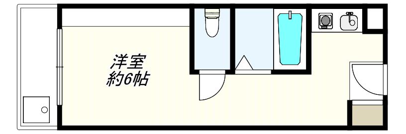 ワイズレジデンス泉大津(1K/2階)の間取り写真