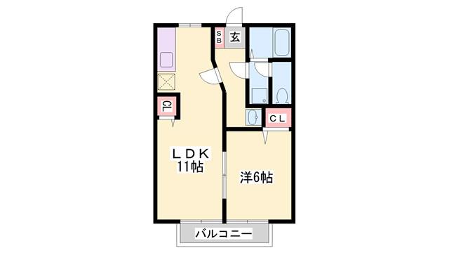 エスポワール鎌倉(1LDK/2階)の間取り写真