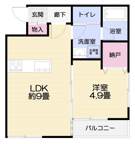 カーサ・フェリオ(1LDK/1階)の間取り写真