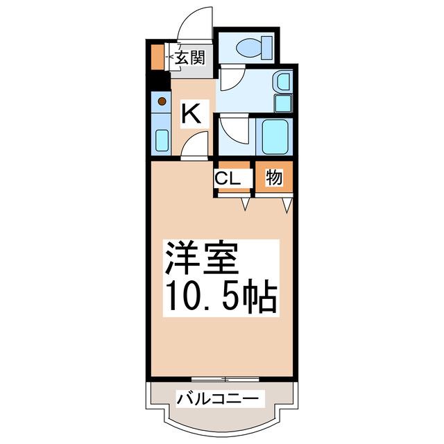 ロマージュ水前寺(1K/5階)の間取り写真