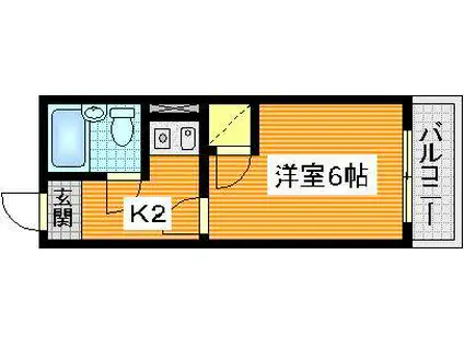 サンローレル八幡(1K/5階)の間取り写真