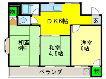 ローレルキタ(3DK/3階)の間取り写真