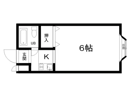Nマンション(ワンルーム/2階)の間取り写真