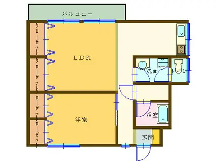 パークサイド上田(1LDK/1階)の間取り写真