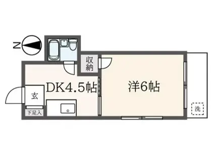 ハイムアカシII(1DK/1階)の間取り写真