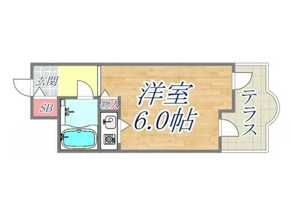 MIZUKI夙川(ワンルーム/3階)の間取り写真