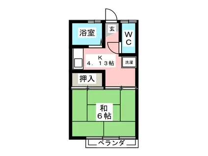 メゾン・マルセイ(1K/1階)の間取り写真