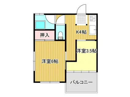 ビルナウV(2K/3階)の間取り写真