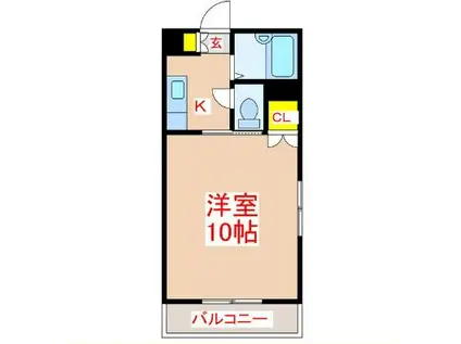 パークサイド西田(1K/5階)の間取り写真